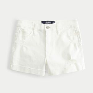 Hollister White Women’s Shorts Distressed 3”